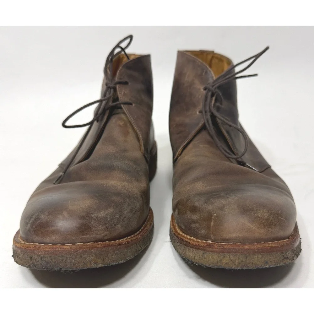 Calzoleria Harris Desert Chukka Boots‎ Mens Size 10 Brown Leather Gum Sole Italy